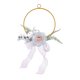 thumbnail image 1 of Corona de flores de metal con forma de aro, rosas artificiales, marco redondo de hierro, ideal para damas de honor, bodas y decoración de pared., 1 of 7