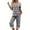 Gray 1, variant on HUJlwoi Lounge Sets for Women Trendy Graphic Short Sleeve Pjs Sleepwear Pocket Casual Pajama Suit 2 Piece Shirts and Capri Pants Loungewear