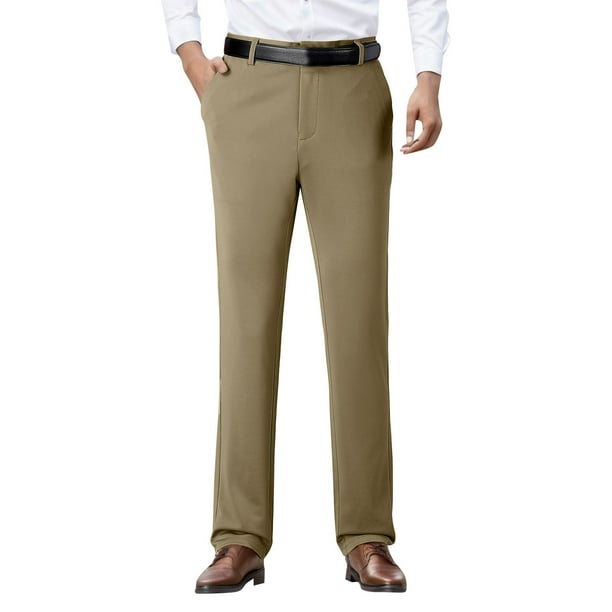 Pantalones informales para hombre para todas las estaciones - Cintura elástica - Corte recto - No necesitan planchado - Poliéster - Playa/Informal