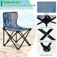thumbnail image 4 of 600D Oxford Camping Chair Portable Foldable Chair Supports 220 lbs for Picnic, Fishing, Backpacking Blue Butterflies Flying, 4 of 8