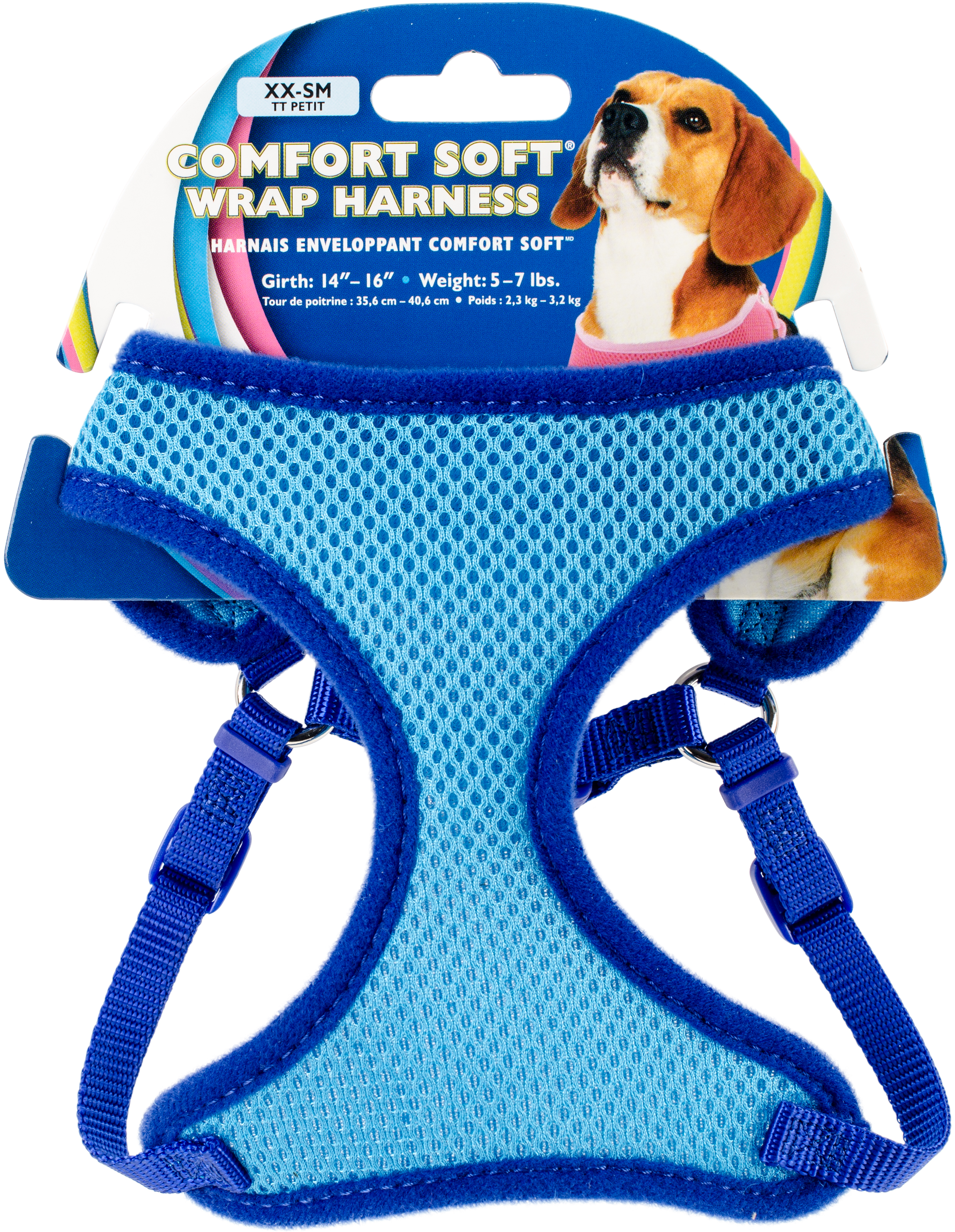 Comfort Soft Wrap Adjustable Dog Harness XxsmallBlue, Girth Size 14