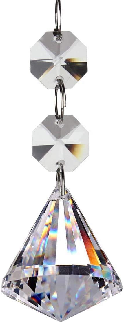 90MM Faceted Glass CRYSTAL Cubic Ball SUNCATCHER Chandelier Lamp Prism Pendant 