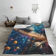 thumbnail image 5 of Pofeuu Colorful Planet Universe Print Ultra-Soft Micro Fleece Blanket,for Bed Or Sofa,All Season Throw Blankets Flannel Blanket-50"x40", 5 of 7