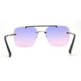 thumbnail image 4 of Retro Rimless Rectangle Bevel Lens Luxury Sunglasses Gold Purple Pink, 4 of 4