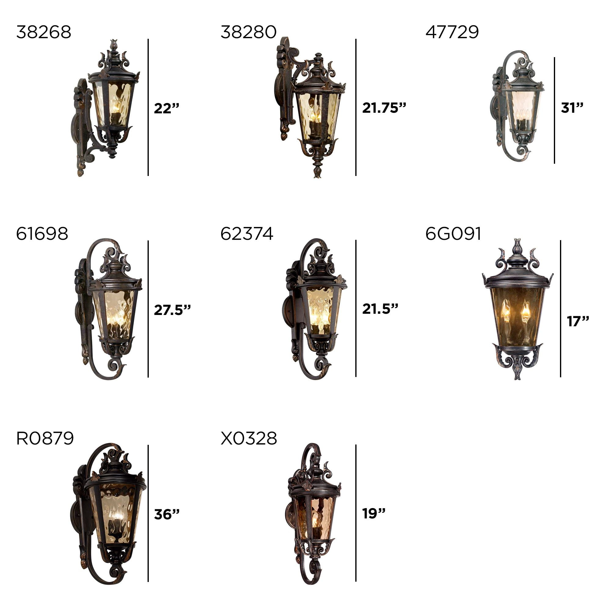 John Timberland Casa Marseille Rustic Outdoor Wall Light Fixture Veranda Bronze Ornate Scroll 36" Champagne Hammered Glass for Post Exterior Barn Deck