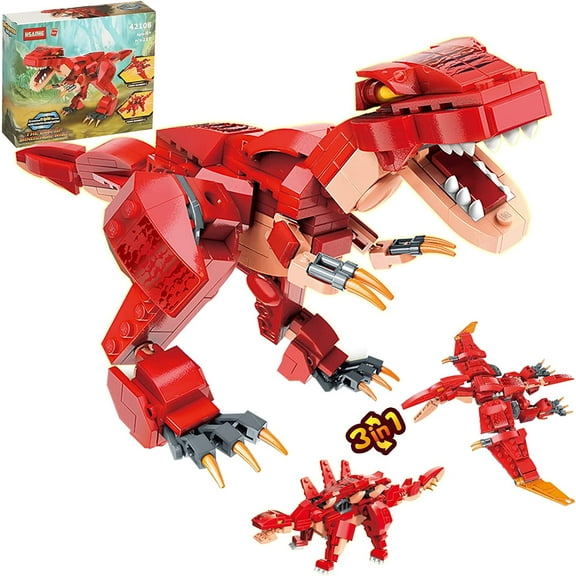 3 in1 Dinosaurs Building Kits 287PCS, Toys for Kids Age 6-10 Year Old, Educational Building Sets Best Gifts for Boy 6-10