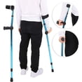 thumbnail image 5 of Muletas de antebrazo para adultos, bastón plegable portátil para caminar, muleta de bastón telescópica ajustable para personas mayores discapacitadas (paquete de 1/azul), 5 of 5