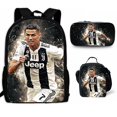 thumbnail image 2 of 3 Pcs/set 16 Inch Ronaldo Cr7 Children School Bags For Boys Girls Kids Cartoon Schoolbag +lunch Bag+pen Bag, 2 of 4