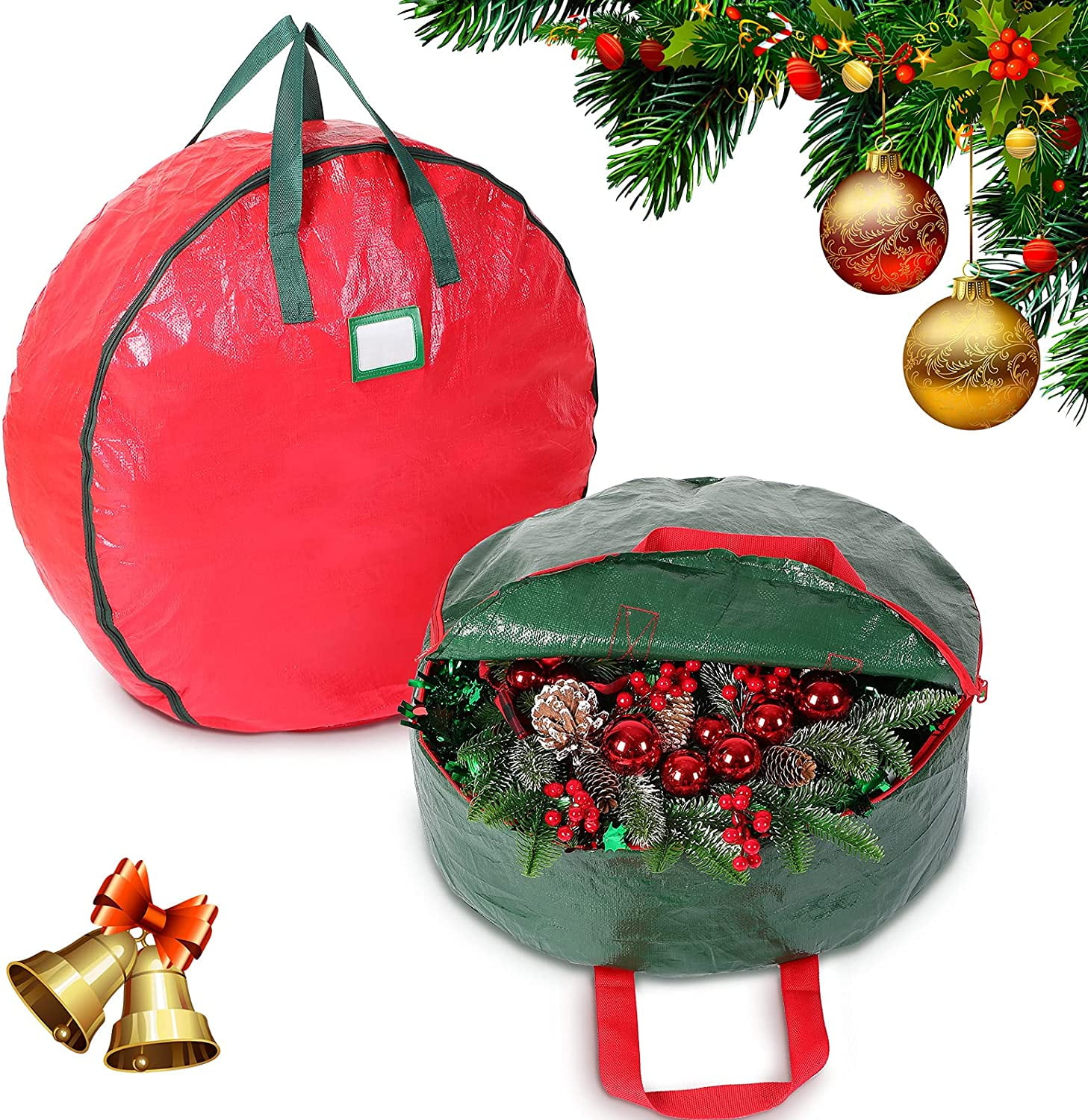 2 Pieces Christmas Wreath Storage Bags Holiday Garland Storage
