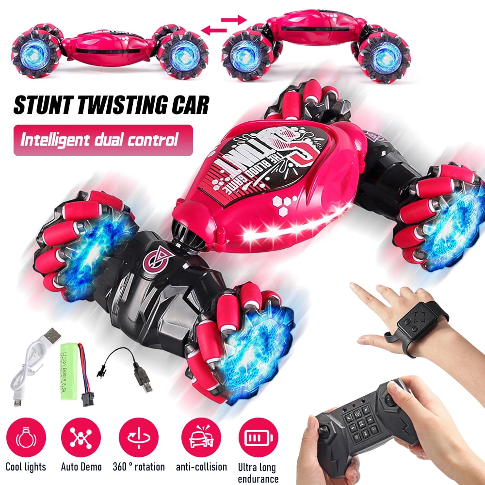Wltoys toys:RC Stunt Car 4WD Watch Gesture Sensor Control Deformable  Electric Car All-Terrain Transformable Car Auto-demo for Kids Christmas  Gift w/ LED Light Music 