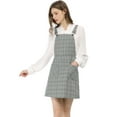 thumbnail image 3 of INSPIRE CHIC Women's Adjustable Strap Plaid Suspender Overall Dress, 3 of 6