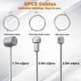 thumbnail image 4 of GFDYREE 40pcs Bicycle Brake Cables Universal Brake & Shift Cables Kit with 8 O-Rings 16 End Ferrules 8 End Caps for Bicycle Repair K-105-40P, 4 of 5