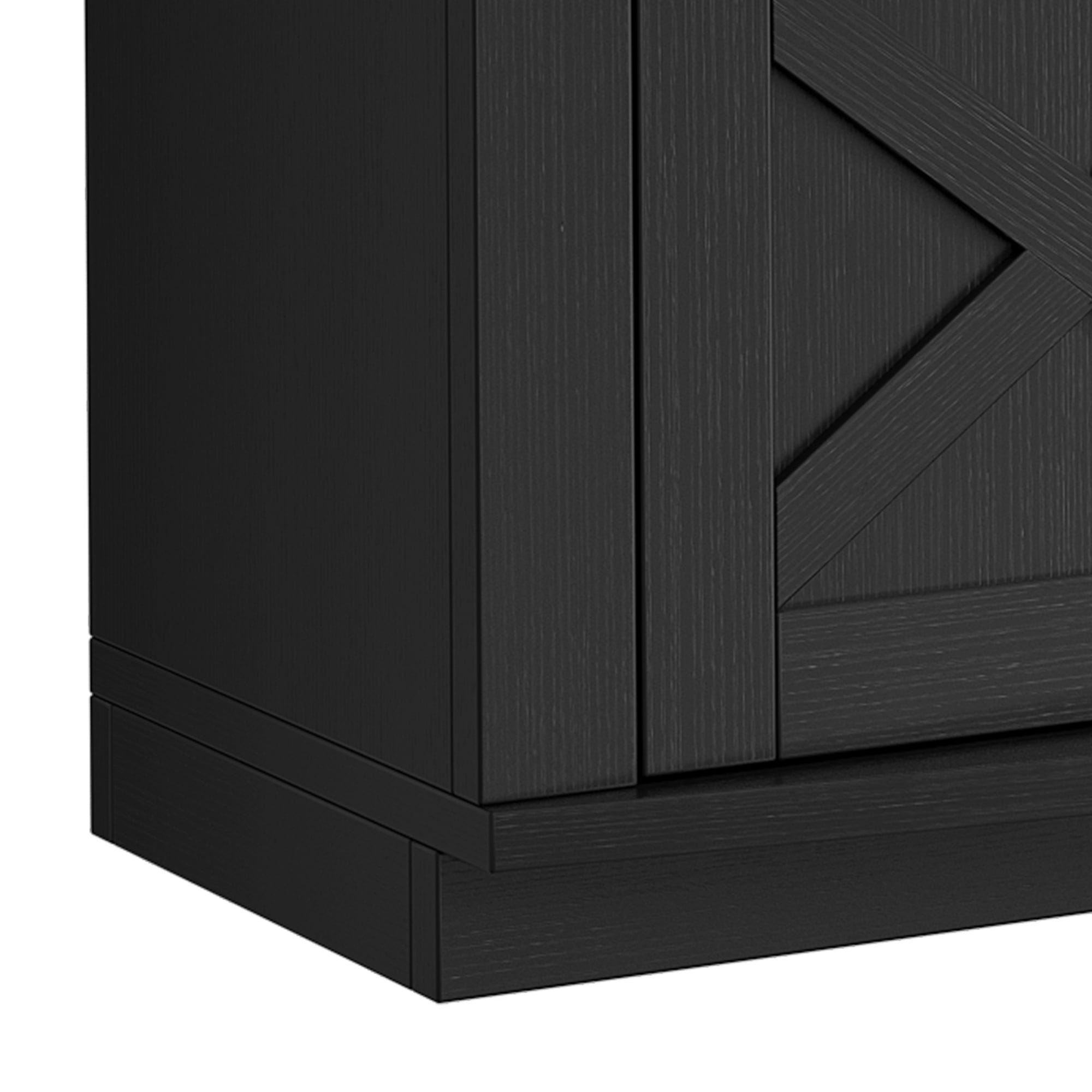 Uforic 70" TV Stand with Power Outlet & LED Lights, Curved Desktop Entertainment Center for 80" TVs, Black