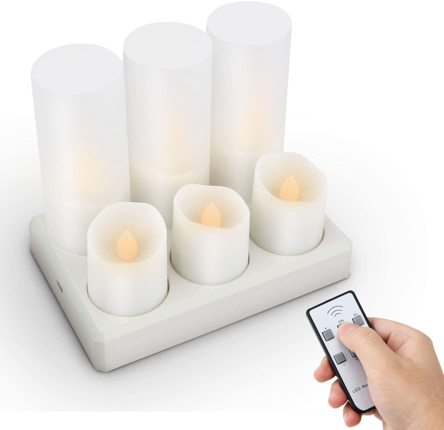 Buitenland Stemmen monteren Rechargeable Tea Lights LED Flameless Christmas Candles, Set of 6 Electric  Votive Tealights Flickering Candle with Remote Timer and Charging Holder  for Outdoor, Halloween, Pumpkin Light Decorations - Walmart.com