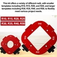 thumbnail image 2 of Router Corner Radius Template, Premium Aluminum Alloy Router Corner Rounding Jig for Woodworking, 8-in-1 Arc Cutting Guide Set (R10-R50), Fits Trim, Handheld, and Table Routers, 2 of 9
