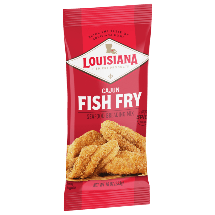 (6 pack) Louisiana Fish Fry Crispy Cajun Fish Fry Seasoned Coating Mix, 10 oz Bag