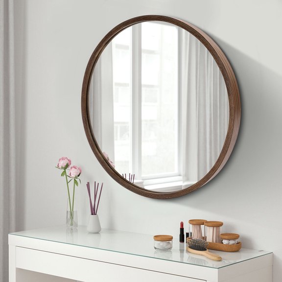 Wood Round Bathroom Mirror Cabinet Walnut Mirror Cabinet Modern Mirror Cabinet