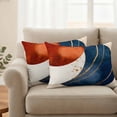 thumbnail image 2 of Navy Blue Burnt Orange Outdoor Pillow Covers, Waterproof Decorative Throw Pillowcases Set of 2, Modern Boho Art Geometric Couch Cushion Cases with Zipper for Outside Patio Garden Sofa 20"x12", 2 of 9
