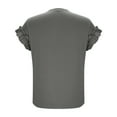 thumbnail image 5 of WCMZJ Womens Tshirts Short Sleeve Casual Summer Tops 2025 Ruffle Crewneck Trendy Fashion Dressy Cute Work Outfits Gray XL, 5 of 8