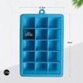 thumbnail image 4 of Molde para cubitos de hielo de silicona con 15 rejillas, molde para cubitos de hielo cuadrado con tapa, molde para hielo doméstico, caja de hielo, 4 of 5