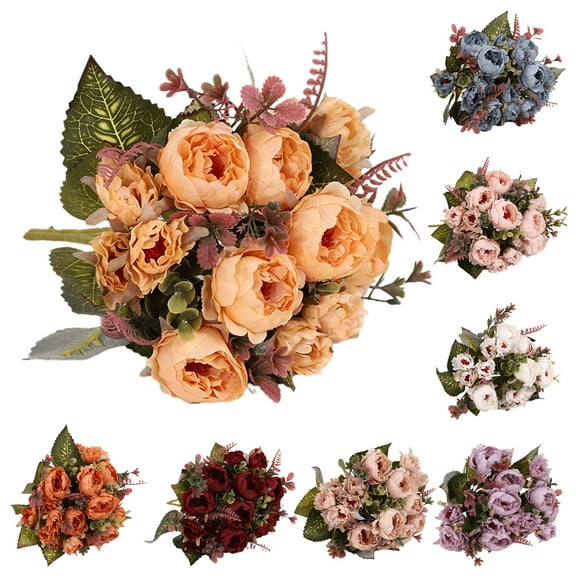 Conditiclusy Simulation Flower High Simulation Ornamental Realistic Bouquet 9 Heads Artificial Peony Flowers for Wedding
