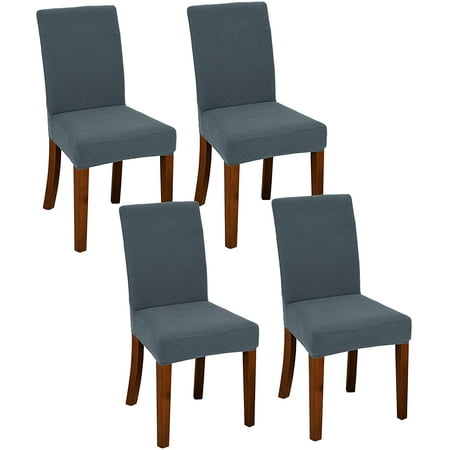 Chair Covers for Dining Room Set of 4 Dark Grey Stretch Slipcovers ...