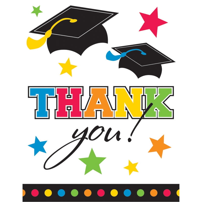 Multicolor Graduation Postcard Thank You Cards (50 Count)
