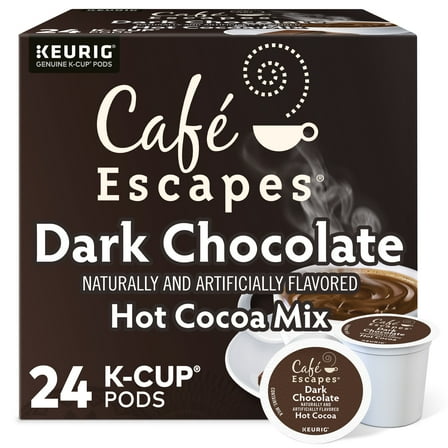 Cafe Escapes, Dark Chocolate Hot Cocoa K-Cup Pods, 24 Count