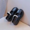 thumbnail image 5 of Viluyesy Girls Pearl Bow Mary Jane Shoes, Toddler Patent Leather Soft Sole Flats, Non Slip Hook Loop Casual Dress Shoes for School Black Size 11.5 Little Kid, 5 of 6