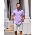 thumbnail image 2 of COOFANDY Mens Casual Shirt for Men Short Sleeve Button Down Shirt Men No Tuck Shirts for Men Summer Wedding Shirt, 2 of 6