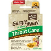 Gargle Away All-Natural Throat Care - Soothes Sore Throat, Tough Mucus, Persistent Cough, Oral Thrush for Adults (6 Packets) - Spicy Herb flavor