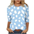 thumbnail image 2 of Vetsdori Tunic Tops for Ladies Plus Size Dressy Pullover Trendy,Round Neck Three Quarter Sleeve Summer Juniors Blouses Graphic, 2 of 8