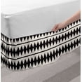 thumbnail image 2 of Chevron Bed Skirt, Retro Zigzag Pattern with Horizontal Stripes and Rhombus Shapes Grunge Effect, Elastic Bedskirt Dust Ruffle Wrap Around for Bedding Decor, 4 Sizes, Ivory and Black, by Ambesonne, 2 of 2