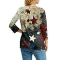 thumbnail image 6 of ADSSDQ 3/4 Length Sleeve Womens Tops 4th of July Button Down Shirts for Women Summer Top 2025 Patriotic American Flag Stars Stripes Graphic Tees Red XL, 6 of 7