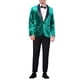 thumbnail image 2 of BLAZERS CHIC PARA HOMBRES INSPIRE, CON BRILLO Y RINCONES DE RINCONES, CON SOLAPA DE CHAL, BLAZERS DE FIESTA 2XL VERDE, 2 of 5