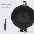 thumbnail image 2 of Folding Umbrella Large Canopy for One Person Compact Travel Umbrella with Hook Handle Portable Collapsible Umbrella for Backpack Carry and Outdoor Commuting, 2 of 13