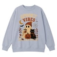 thumbnail image 4 of ZHOGXU Halloween Themed Girls Ghost Pumpkin Cat Print Pullover Sweatshirt Long Sleeve O Neck Top For Kids Casual School Loose Fit Everyday Wear,Light Gray,3-4 Years, 4 of 4
