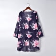 thumbnail image 6 of Leesechin Women's Cover Ups Cardigan Chiffon Flower Print Tassels Coat Tops Suit Loose Cover Beach Smock on Clearance, 6 of 9