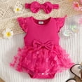 thumbnail image 2 of kpoplk Unisex Baby Boy Girl Striped Romper Waffle Short Sleeve Bubble Oversized Romper Bodysuit Summer Onesie Clothes Size 0-3 Months,Hot Pink, 2 of 7