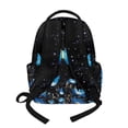 thumbnail image 3 of Xixirimido Blue Butterfly Daisy Starry Night Print 17" Large Capacity Backpack for Kids Elementary Bookbag Middle High School Bag for Boys & Girls Multi Pockets Rucksack, 3 of 8