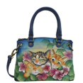 thumbnail image 1 of Anna by Anuschka Small Satchel, Three Kittens Blue, 1 of 6
