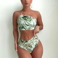 thumbnail image 3 of Womens Two Piece Swimsuits One Shoulder Print Bathing Suit High Waisted Bikini Swimwear, 3 of 8