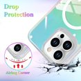 thumbnail image 5 of Laser Case Designed for iPhone 15 Pro Max Compatible with Magsafe Fluorescent Iridescent Phone Case for Women Men Soft TPU Bumper Hard Back Shockproof Protective Cover-Clear, 5 of 12
