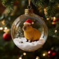 thumbnail image 3 of Christmas Six-Animal Snow Globes Ornament Set - Glass Balls with Santa Hat Figures and Mini Landscapes, Metal Top Rope Hanger, Ideal Holiday Gift for Tree, Home and Office, 3 of 6
