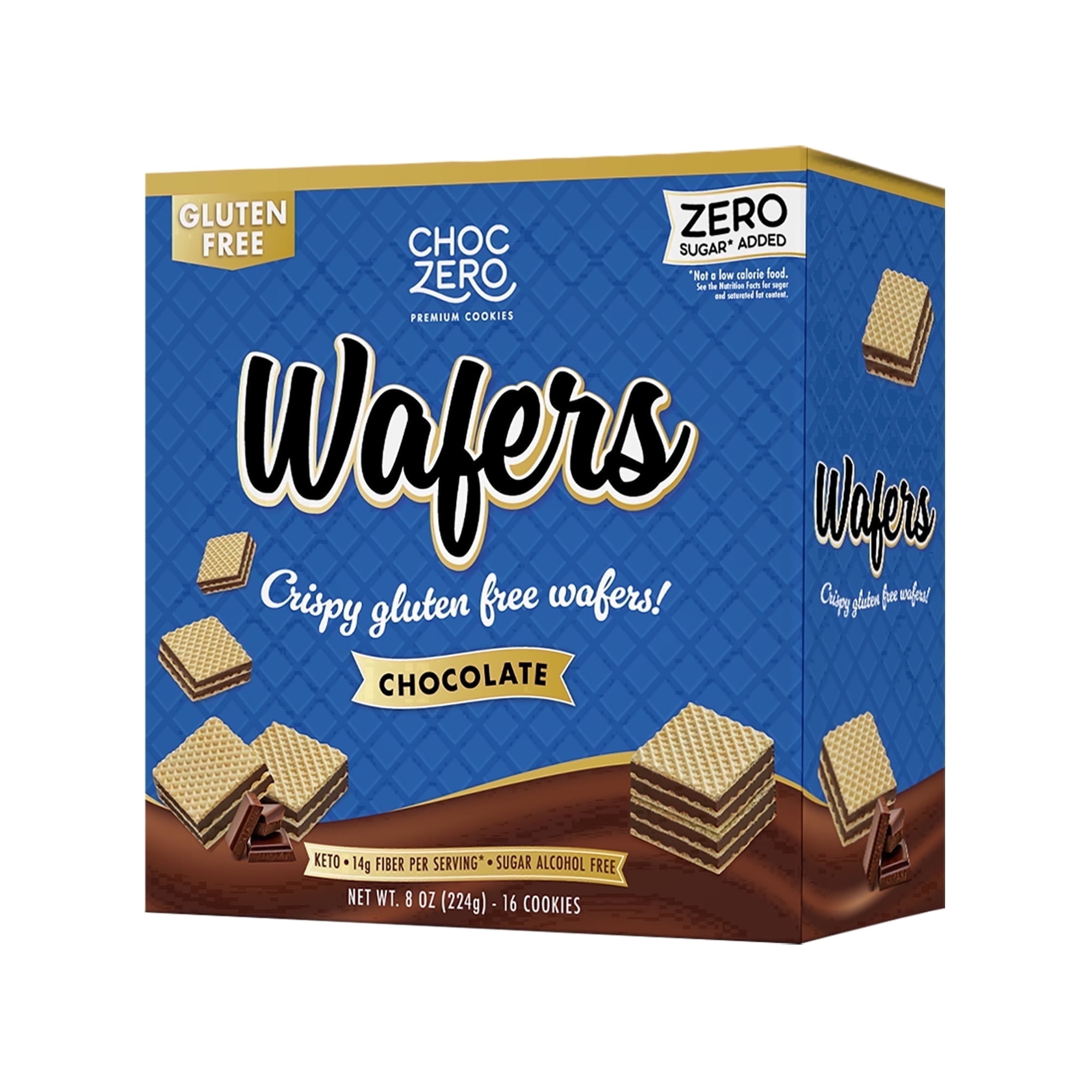 ChocZero Sugar Free Chocolate Wafer Cookies, No Sugar Alcohols, Keto, Gluten Free, 8 oz Box
