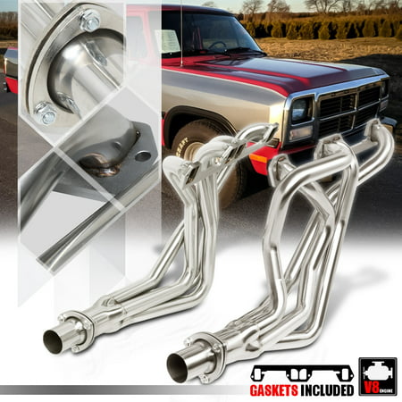 SS Long Tube Exhaust Header Manifold for 72-91 Dodge D/W Series Pickup 5.2/5.9 73 74 75 76 77 78 79 80 81 82 83 84 85 86 87 88 89