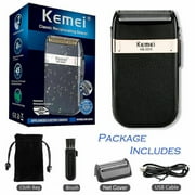 KEMEI Men Electric Shaver Trimmer Razor USB Rechargeable Hair Beard Razor Portable Black