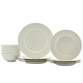 thumbnail image 6 of Tabletops Gallery 12 Piece Bloom Embossed Porcelain White Dinnerware Set of Plates Bowls Dishes - Service for 4, 6 of 9