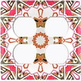 thumbnail image 3 of Metal Light Switch Plate Cover Orange Pink Mandala Star Flower Tile Pattern MDL053, 3 of 13