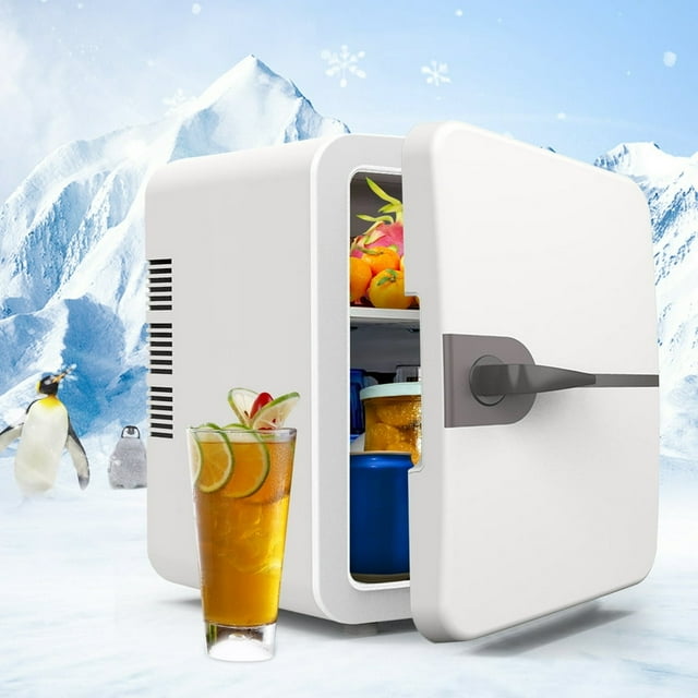 Estbridge Réfrigérateur de Voiture 6 L Chaud et Froid 1X Mini-Frigo Compact et Élégant avec Porte Réversible et Contrôle de Température Réglable, Convient pour Voiture, Maison, Bureau et VR